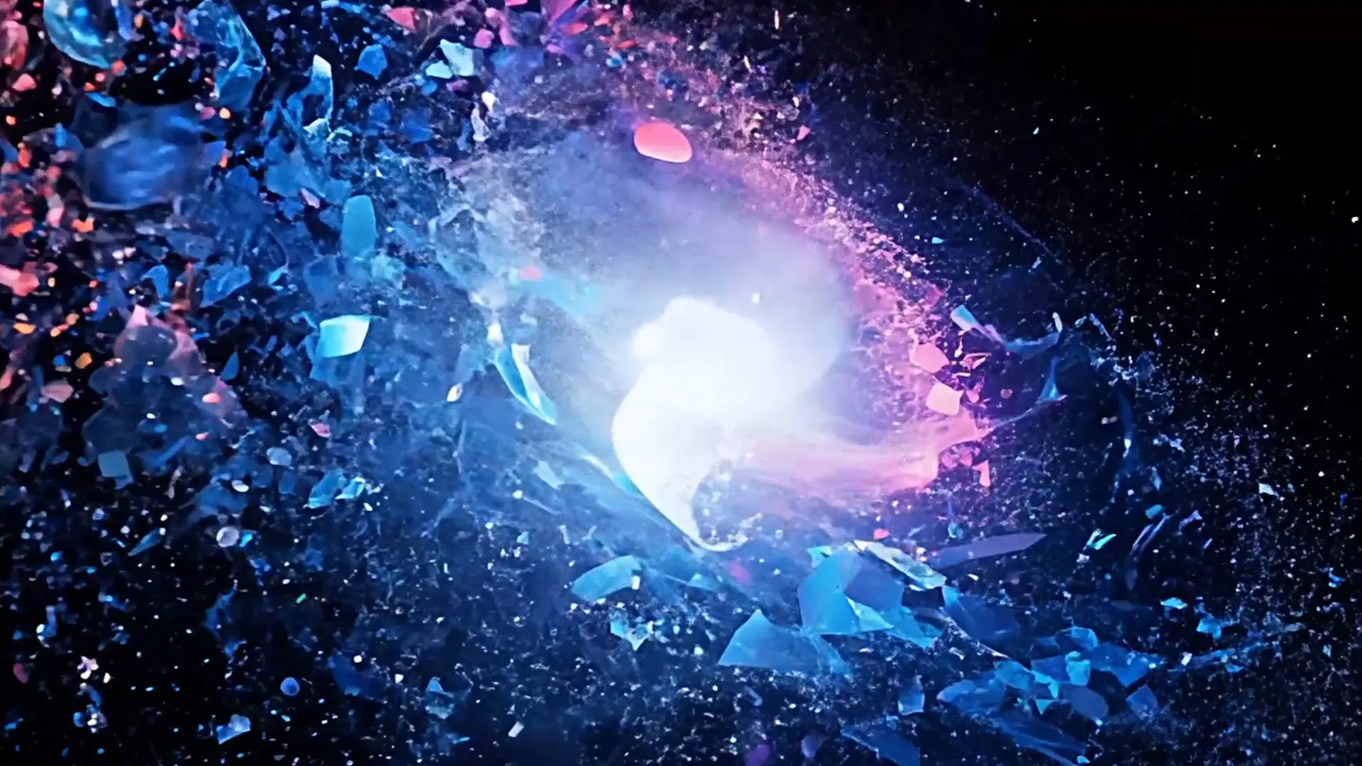 Exploding Crystal Nebula Overlay for Futuristic Video Animation